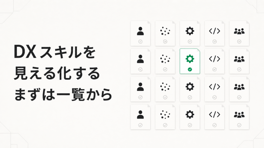 DX推進に必要なスキルを「 把握できていない 」企業は52.8%（ IPA調査 ）｜まず一覧にして見える化するところから