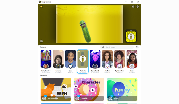 リモートワークのWEBツール、SnapCamera
