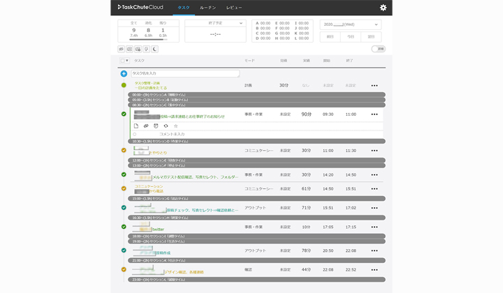 リモートワークのWEBツール、タスクシュートクラウド
